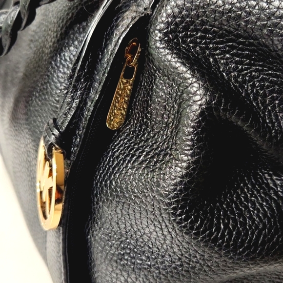 Michael Kors Naomi Black Pebbled Leather Large Bowling Satchel Like New!! - Picture 12 of 16